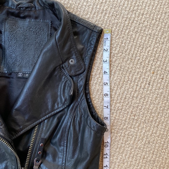 For Joseph Asymmetrical Black Leather Moto Biker Vest - Picture 14 of 16